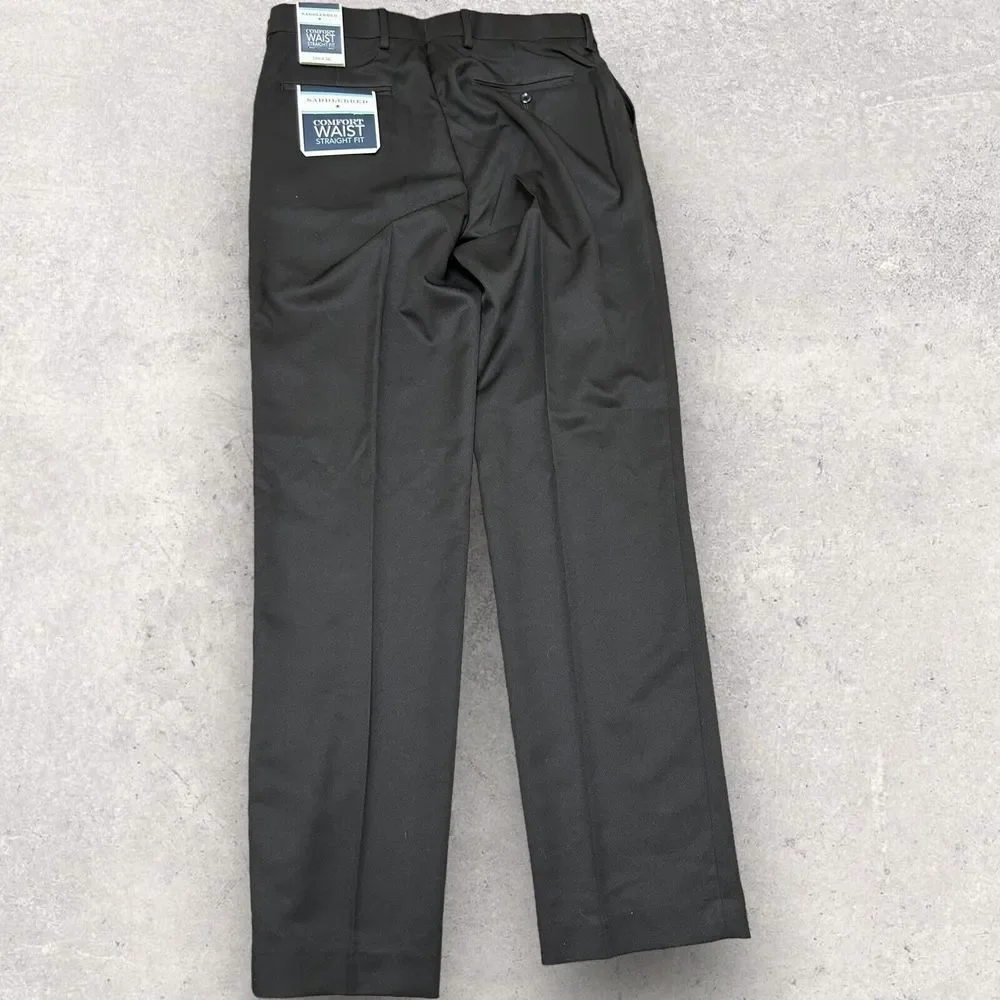 Saddlebred‎ Men's 34x34 Black Comfort Waist Straight Fit Pants NWT $68